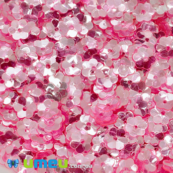 Пайетки Индия цветы, 6 мм, Розовые, 5 г (PAI-037857)