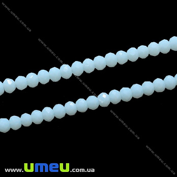 [Архів] Намистини ронделі, Поштучно, 4х3 мм, Блакитні (BUS-028154)