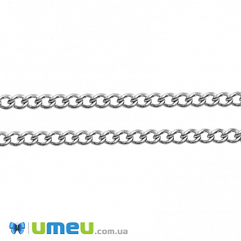Ланцюг з нержавіючої сталі, Темне срібло, 2,4х1,8 мм (ZEP-046952)