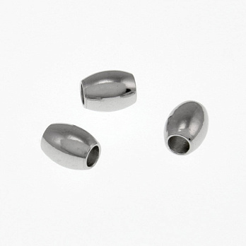 Бусины из нержавеющей стали Рис, 6х5 мм, Темное серебро (STL-036511)