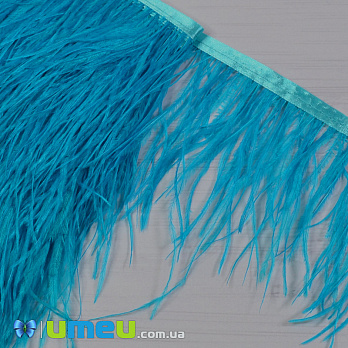 Перья страуса на ленте, 10-15 см, Синие, 10 см (PER-040301)