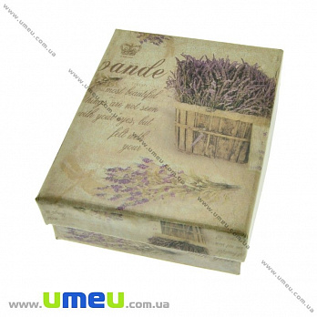 Подарочная коробочка Прямоугольная с рисунком, 9х7х3 см, Бежевая, 1 шт (UPK-023160)