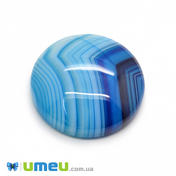 Кабошон нат. камінь Агат синій, Круглий, 20,1 мм (KAB-049980)