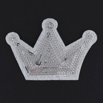 Термоаплікація Корона, 8х5,5 см, Срібляста (APL-061478)