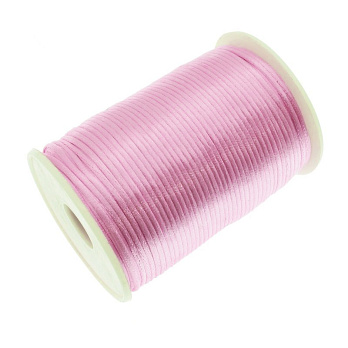 Атласный нейлоновый шнур, 2 мм, Розовый, 1 м (LEN-021730)